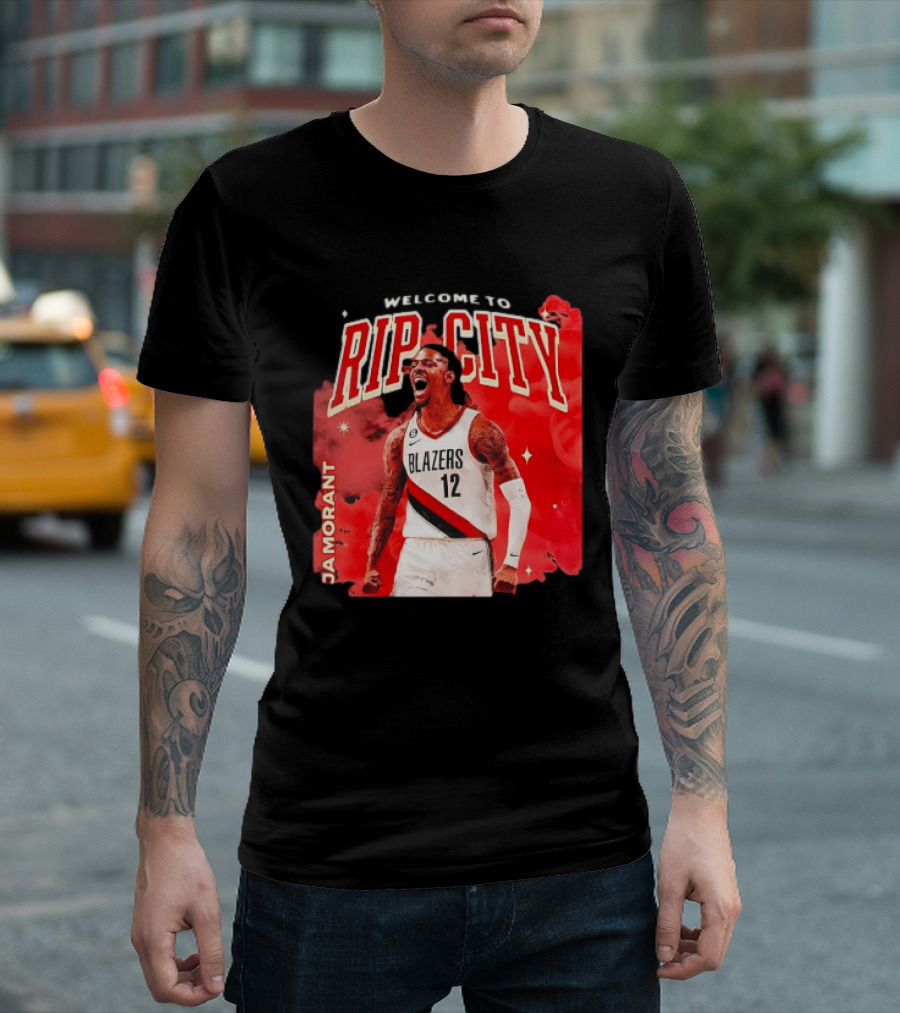 Ja Morant Welcome To Rip City Portland Trail Blazers Blazing Energy T-Shirt
