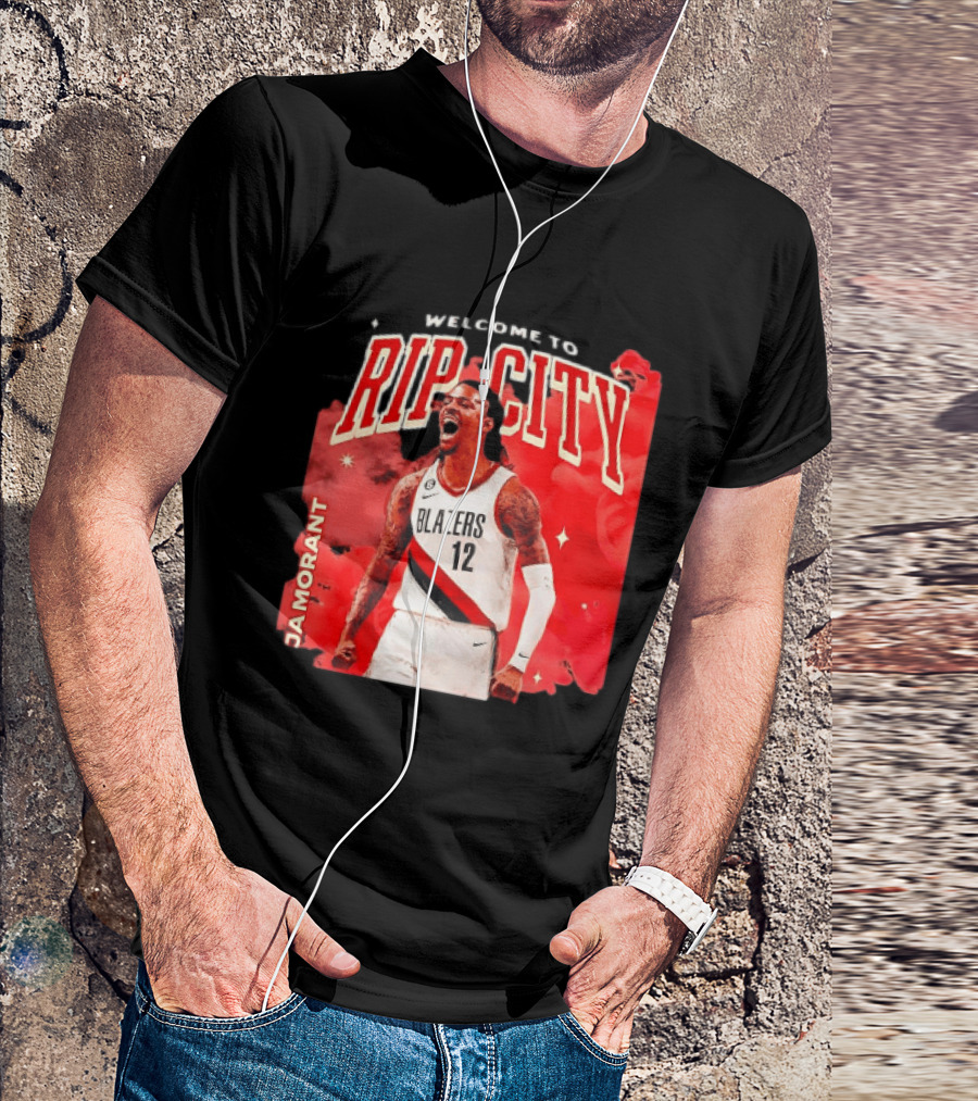 Ja Morant Welcome To Rip City Portland Trail Blazers Blazing Energy T-Shirt