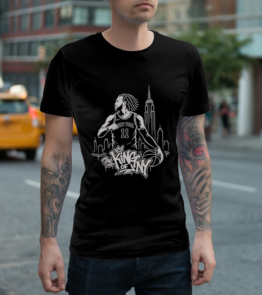 Jalen Brunson 11 New York Knicks The King Of NY Skyline Basketball T-Shirt