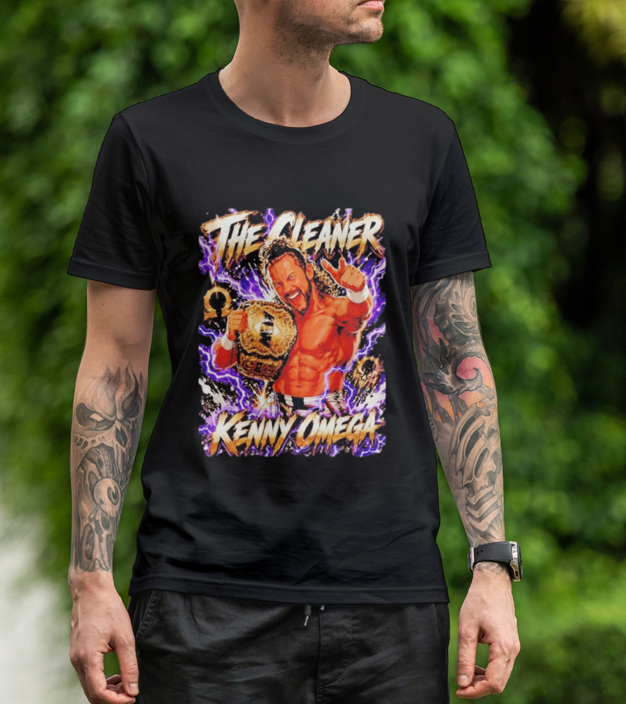 The Cleaner Kenny Omega Pro Wrestling Champion Belt Purple Lightning T-Shirt