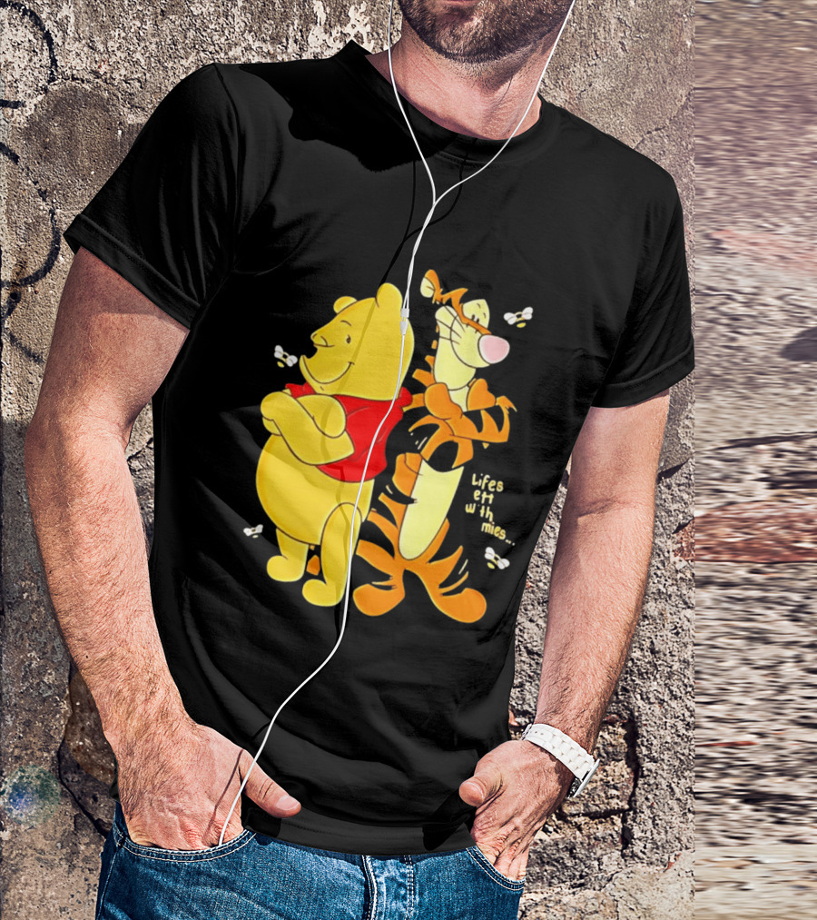 Lifes Better With Homies Winnie The Pooh And Tigger Bees T-Shirt