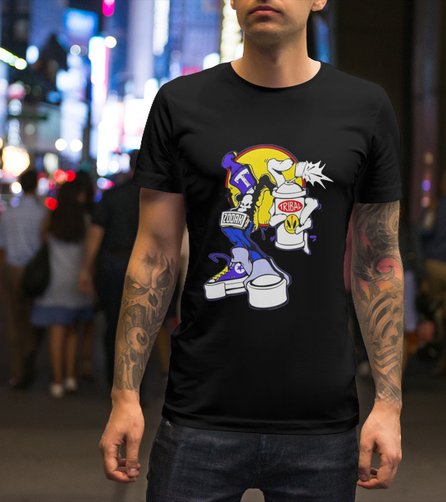 Tribal Zodak Graffiti Urban Streetwear Style Retro Hip Hop T-Shirt