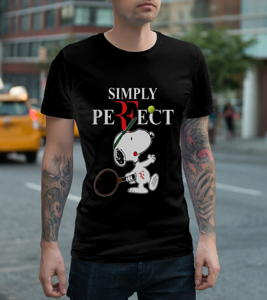 Snoopy Roger Federer Simply Perfect Tennis Player Peanuts T-Shirt