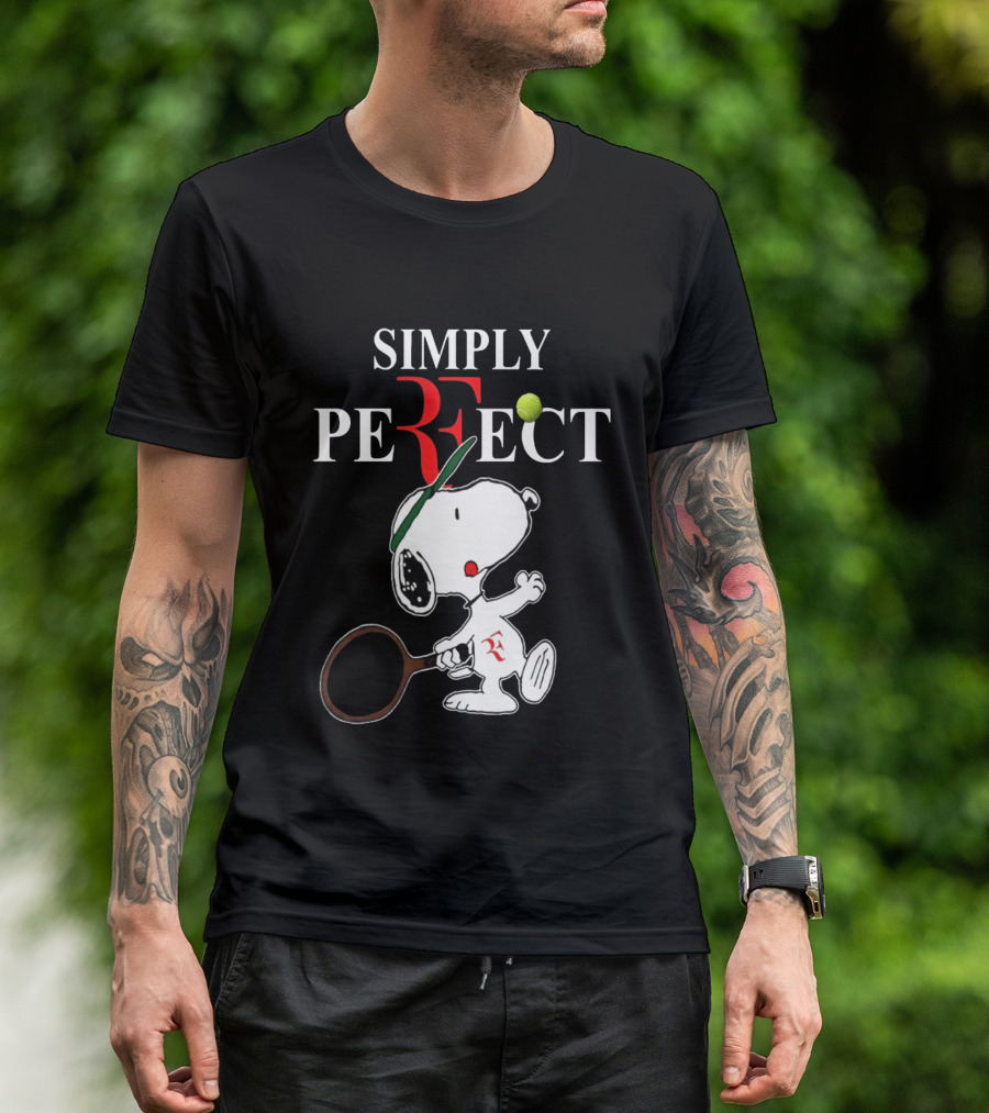 Snoopy Roger Federer Simply Perfect Tennis Player Peanuts T-Shirt