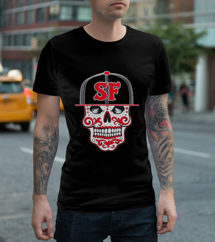 Sf Sugar Skull San Francisco Hat Baseball T-Shirt