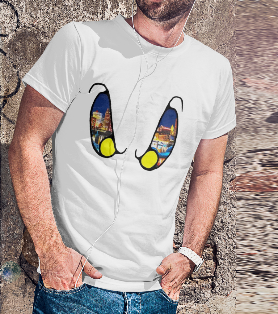 Boston Nightlife Cityscape Reflection In Eyes T-Shirt