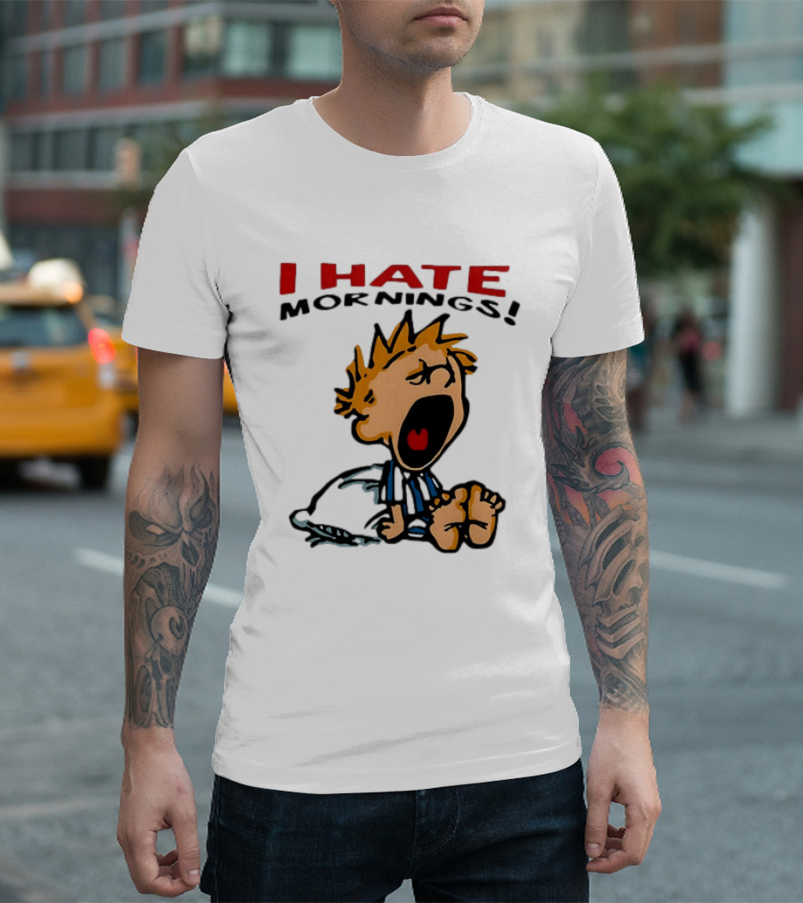 Calvin I Hate Mornings Comic T-Shirt
