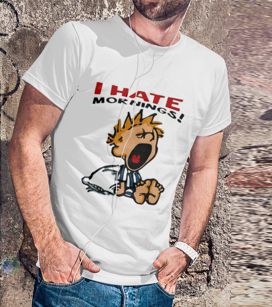 Calvin I Hate Mornings Comic T-Shirt