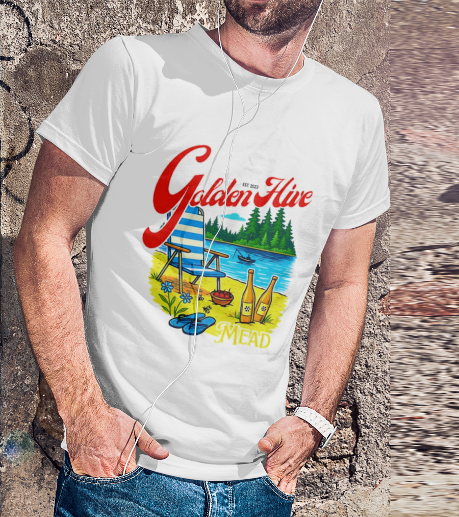 Golden Hive Mead Est 2023 Lakefront Bliss Vintage Escape T-Shirt