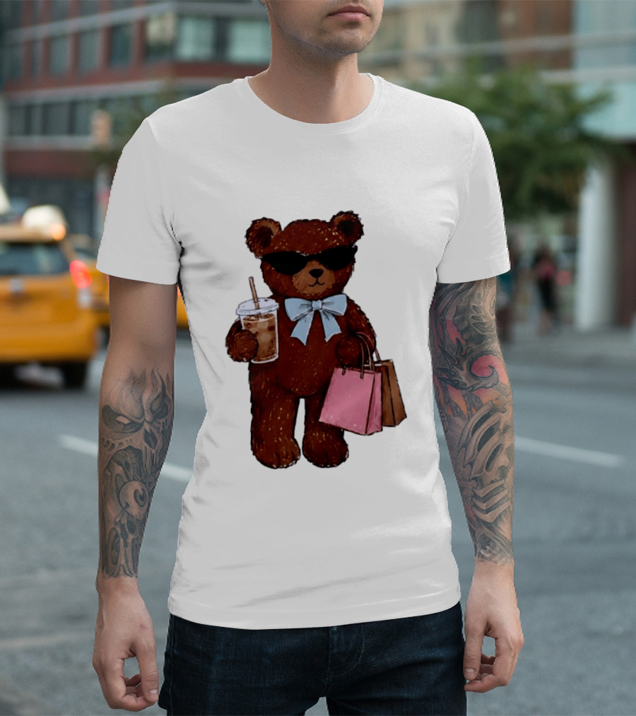 Cool Teddy Bear Shopping With Treats And Accessories T-Shirt