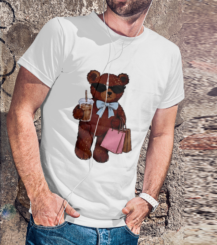 Cool Teddy Bear Shopping With Treats And Accessories T-Shirt