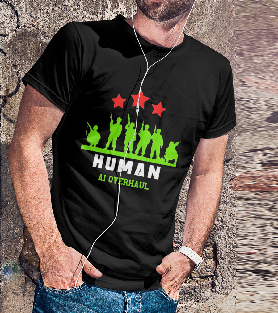 AI Overhaul Human Soldiers With Red Stars T-Shirt