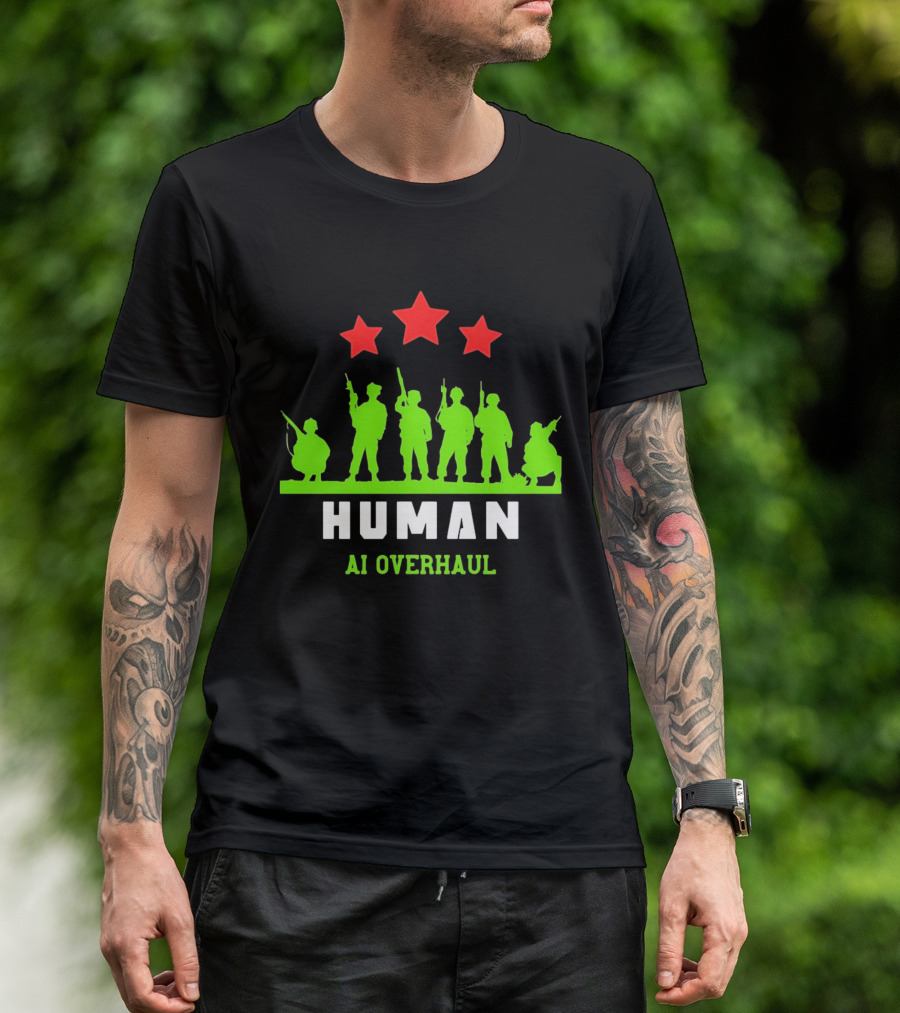 AI Overhaul Human Soldiers With Red Stars T-Shirt