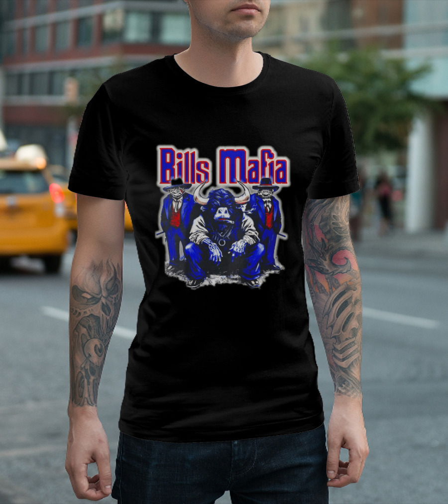 Bills Mafia Buffalo Bull Gangster Trio T-Shirt