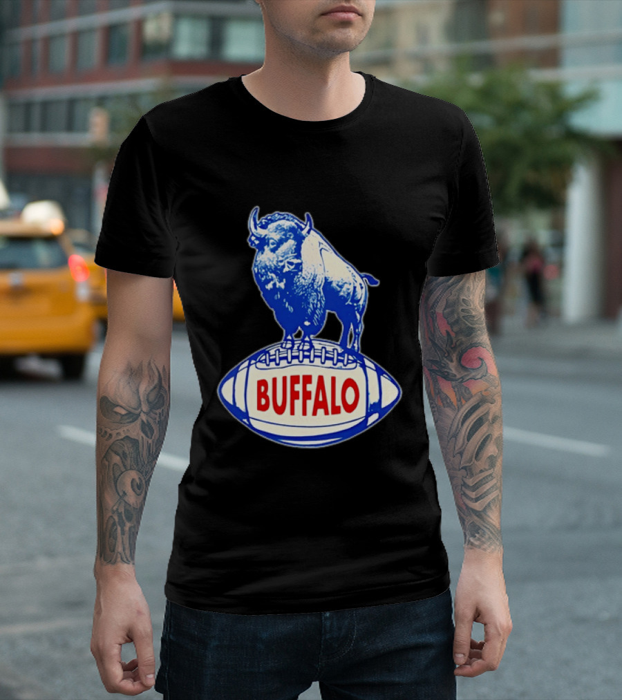 Buffalo Bills Vintage Standing Bison On Football Retro Nostalgia T-Shirt