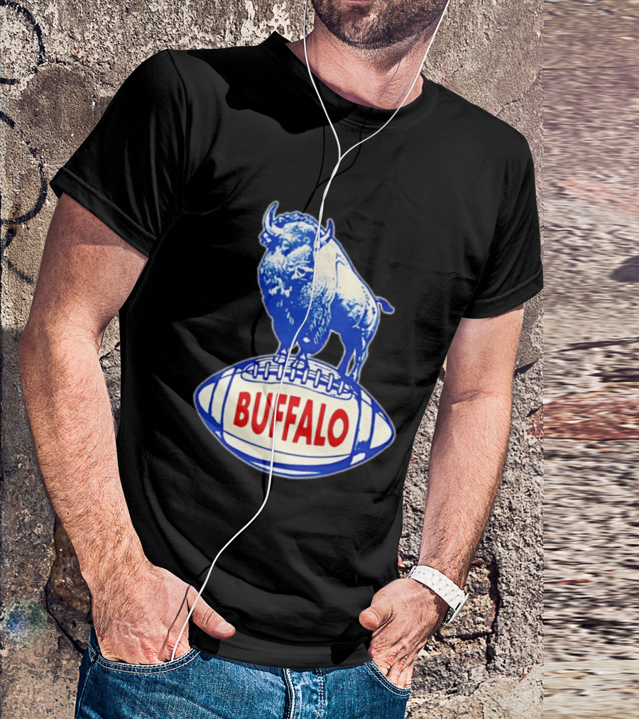 Buffalo Bills Vintage Standing Bison On Football Retro Nostalgia T-Shirt