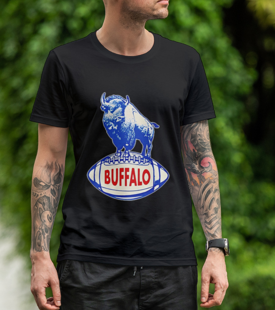 Buffalo Bills Vintage Standing Bison On Football Retro Nostalgia T-Shirt
