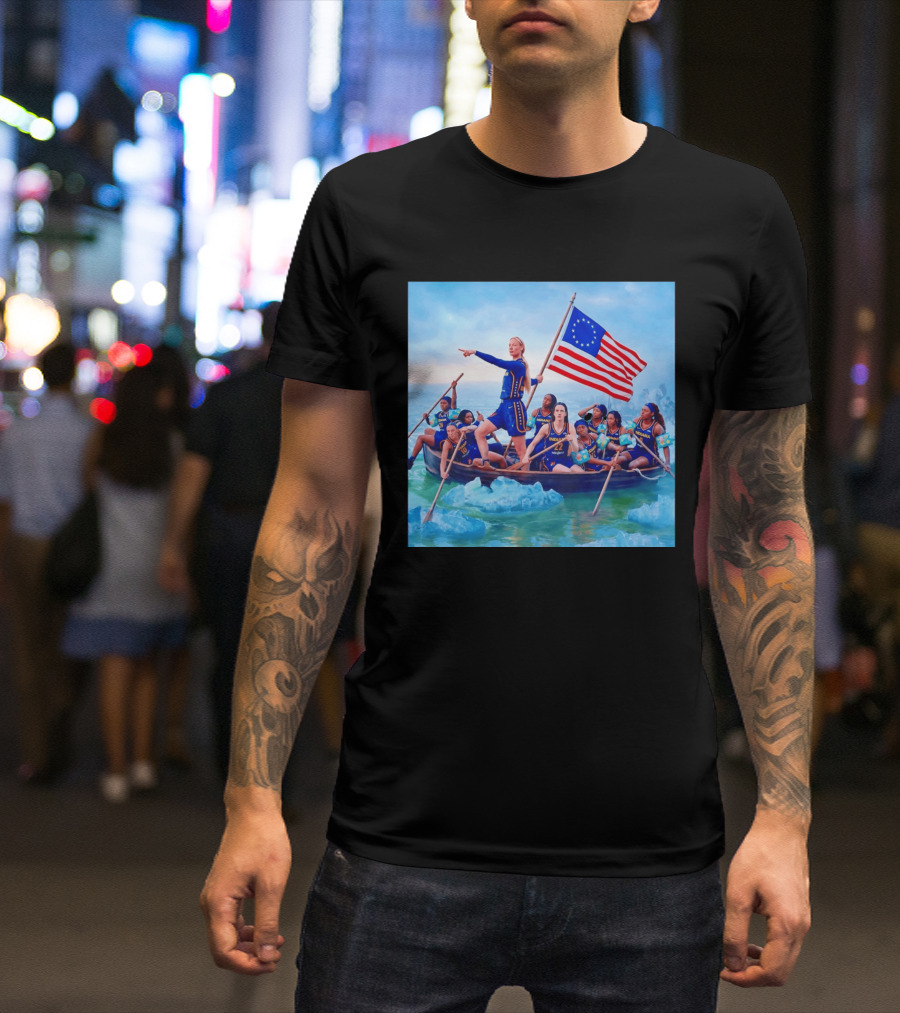 Indiana Fever Crossing The Delaware With Floaties Basketball Team T-Shirt