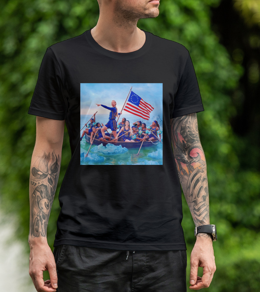 Indiana Fever Crossing The Delaware With Floaties Basketball Team T-Shirt