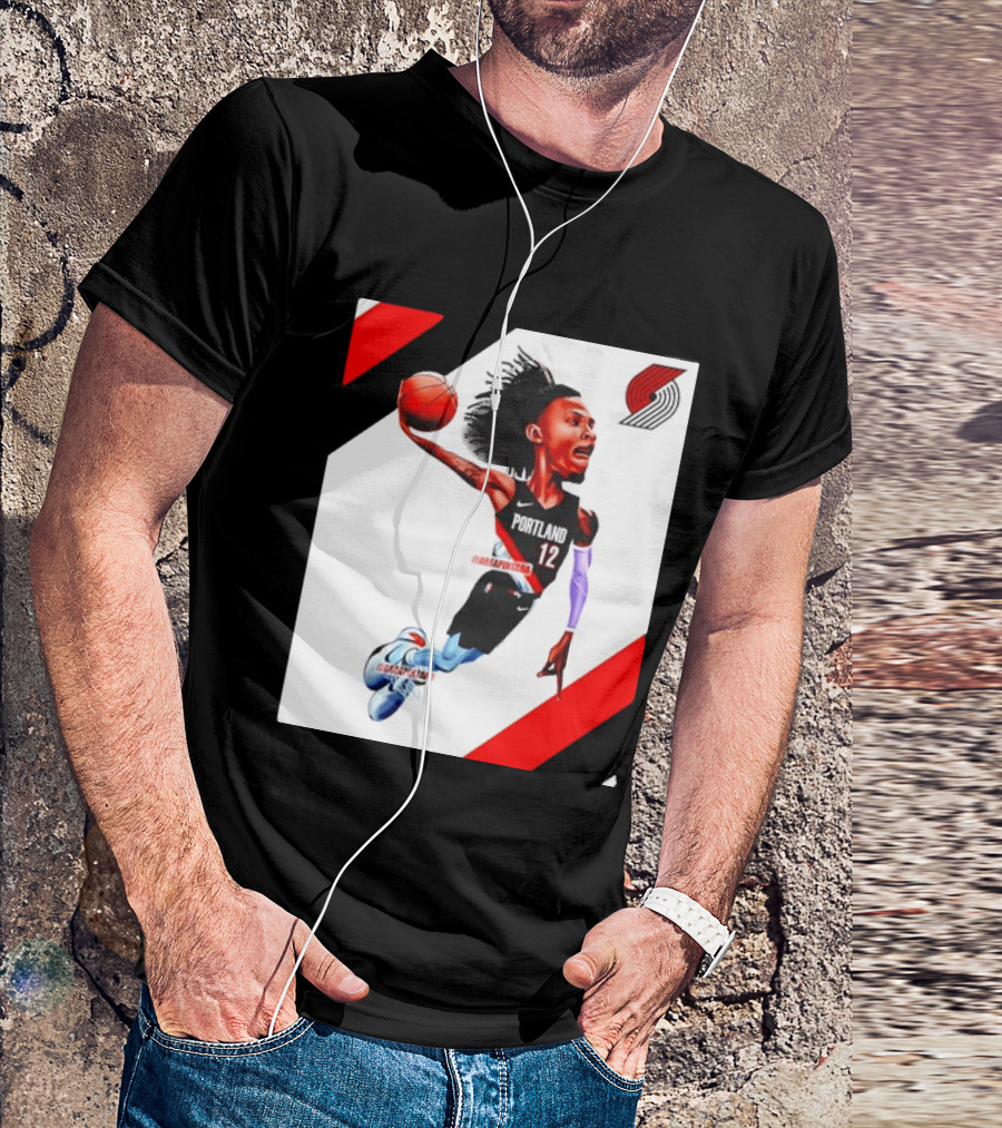Portland Trail Blazers Ja Morant Crossover Art Dunking Basketball Player Jersey 12 T-Shirt