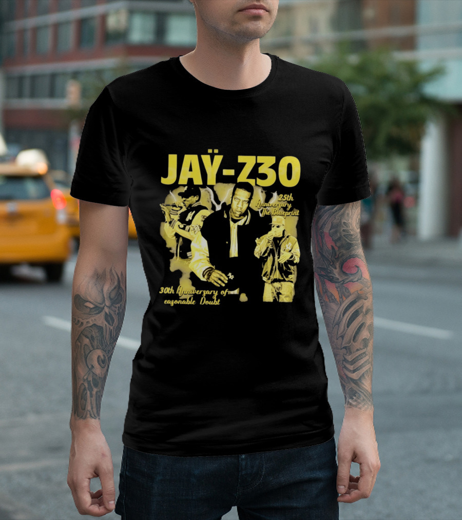 Jay Z30 Celebrating 25th Anniversary The Blueprint 30th Anniversary Reasonable Doubt T-Shirt