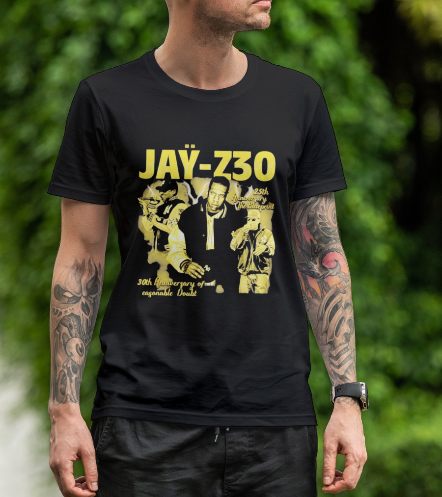 Jay Z30 Celebrating 25th Anniversary The Blueprint 30th Anniversary Reasonable Doubt T-Shirt