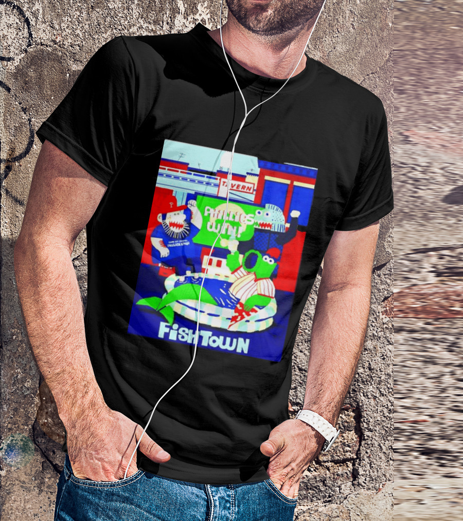 Phillies Win City Of Neighborhoods Fishtown Phillies Phanatic Tavern Scene T-Shirt