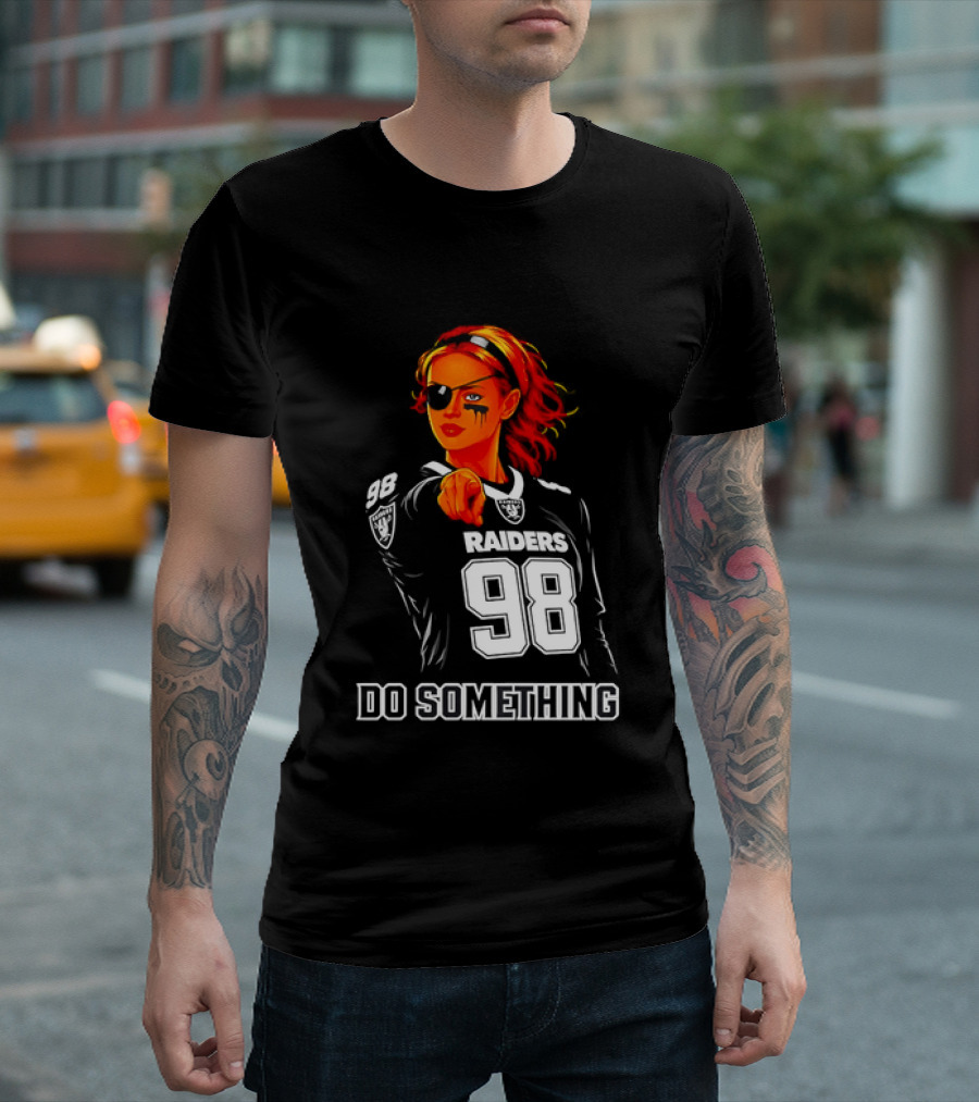 Do Something Raiders 98 Football Woman Pointing T-Shirt