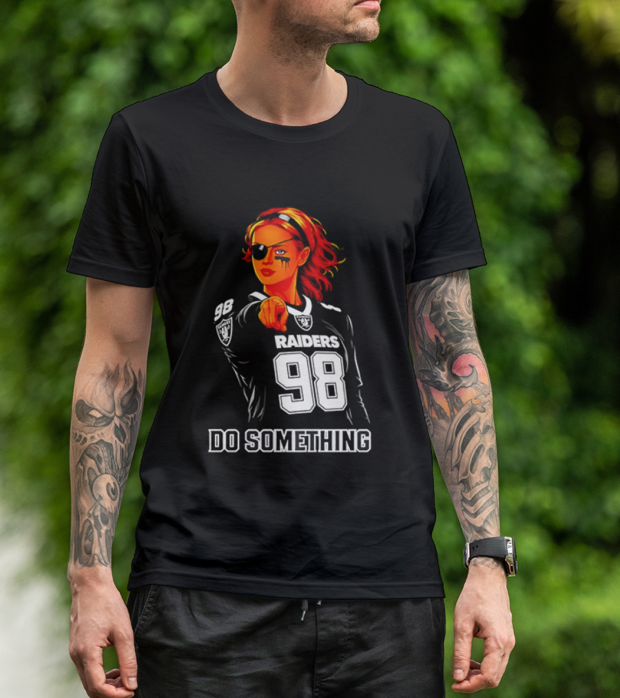 Do Something Raiders 98 Football Woman Pointing T-Shirt