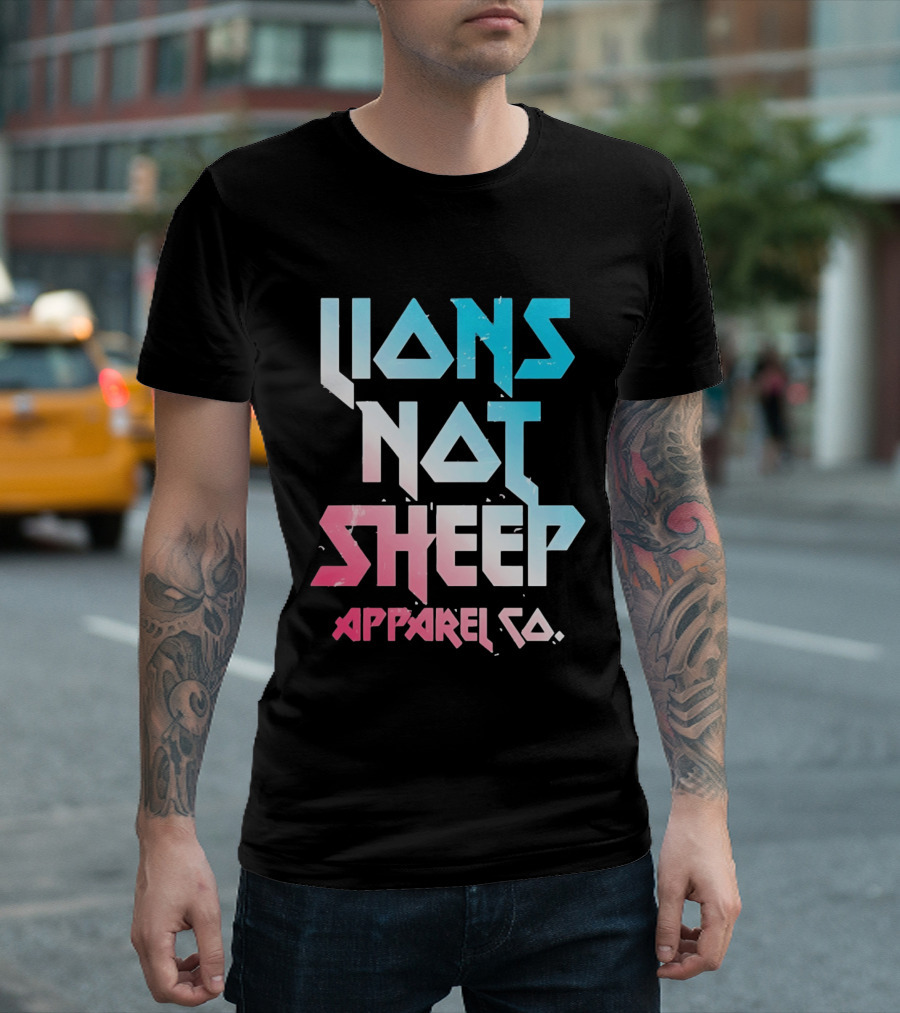 Lions Not Sheep Apparel Co. Mens Tagline Print T-Shirt