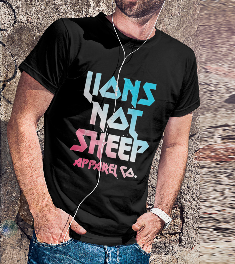 Lions Not Sheep Apparel Co. Mens Tagline Print T-Shirt