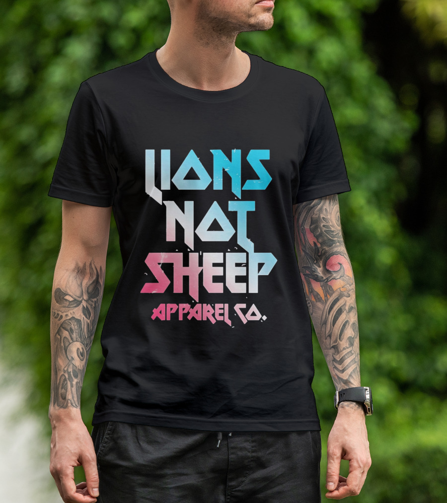 Lions Not Sheep Apparel Co. Mens Tagline Print T-Shirt
