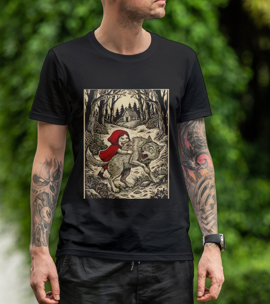 Little Red Riding Hood Humor Inverted Stories Wolf Reversal T-Shirt