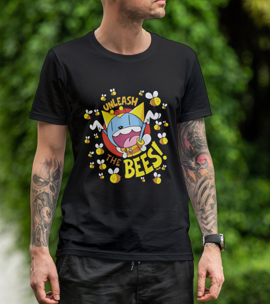 Unleash The Bees Looshkin Cartoon Character Honeycombs T-Shirt