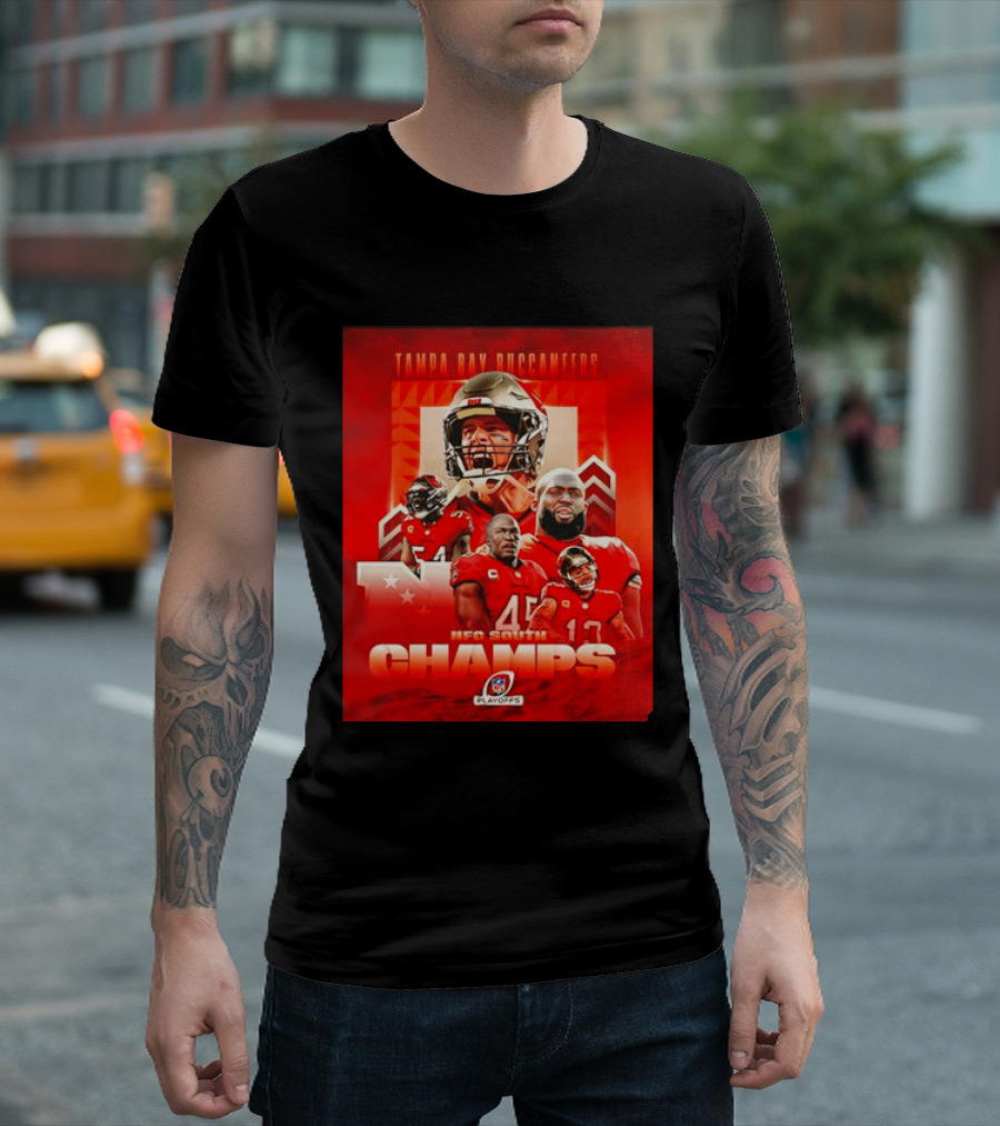 Tampa Bay Buccaneers NFL Playoffs NFC South Champs Celebration T-Shirt
