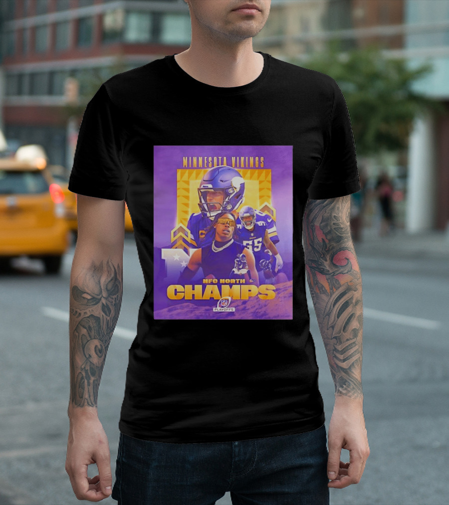 Minnesota Vikings NFC North Champs 2022 Playoffs Celebration T-Shirt