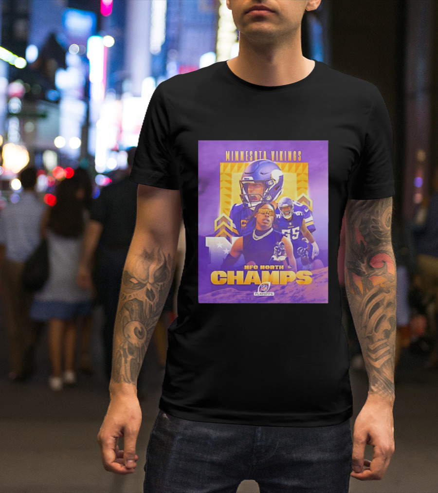 Minnesota Vikings NFC North Champs 2022 Playoffs Celebration T-Shirt