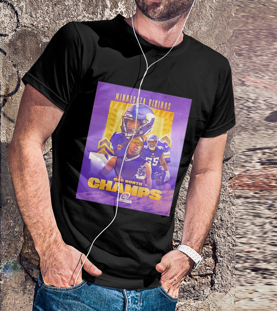 Minnesota Vikings NFC North Champs 2022 Playoffs Celebration T-Shirt