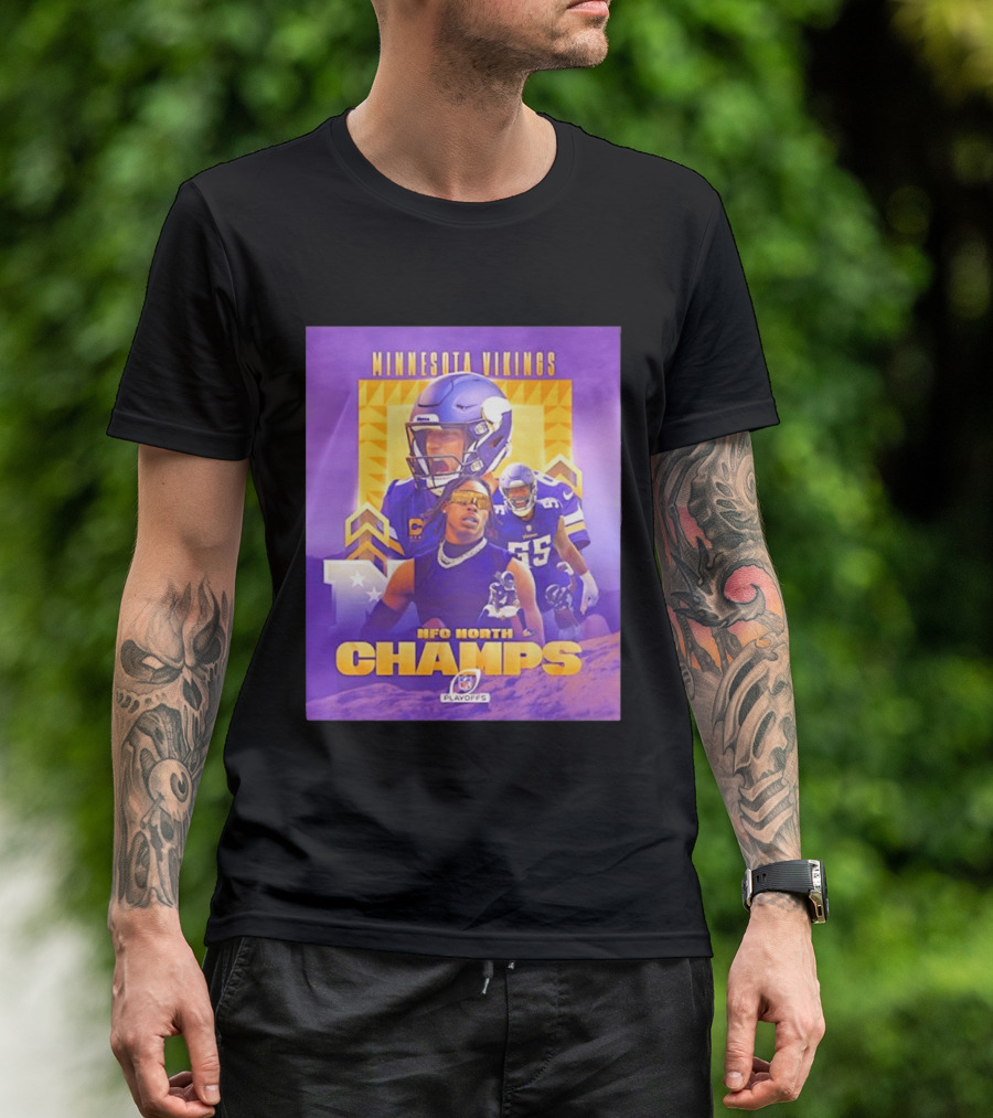 Minnesota Vikings NFC North Champs 2022 Playoffs Celebration T-Shirt