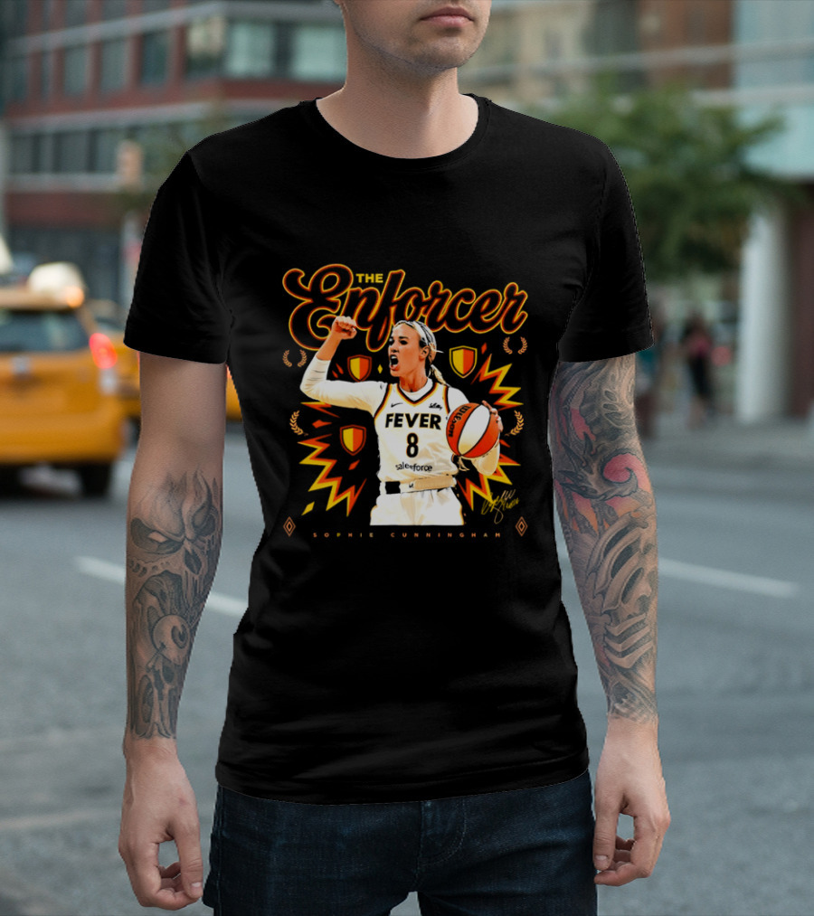 The Enforcer Sophie Cunningham Fever 8 Indiana Basketball WNBA 2026 T-Shirt