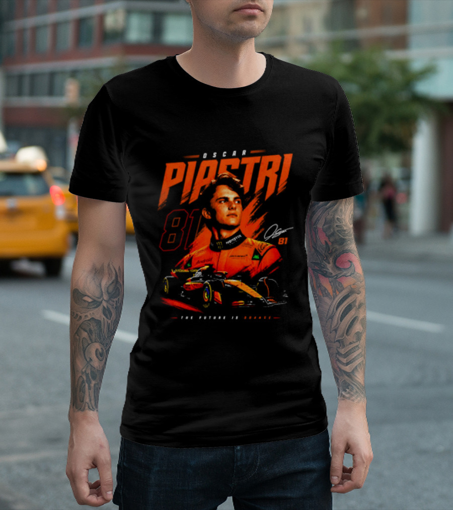 Oscar Piastri 81 McLaren Formula 1 The Future Is Orange T-Shirt