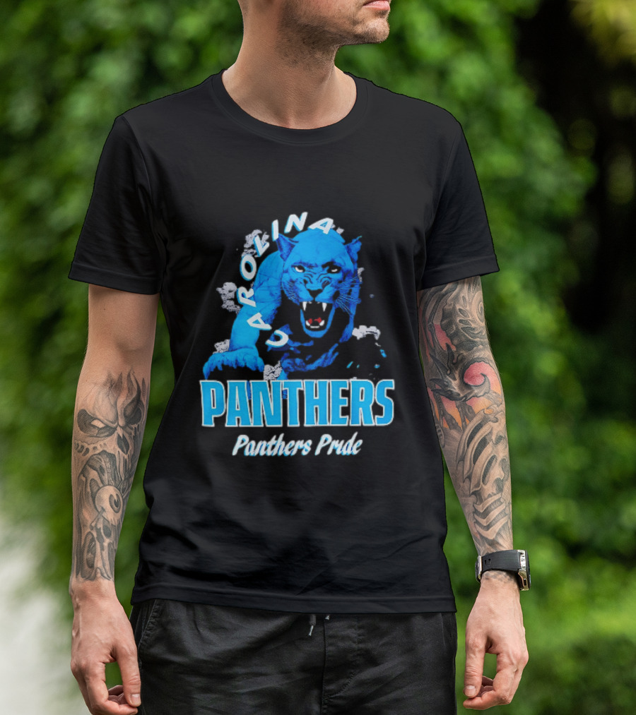 Carolina Panthers Pride Charging Forward Fierce Blue Panther T-Shirt