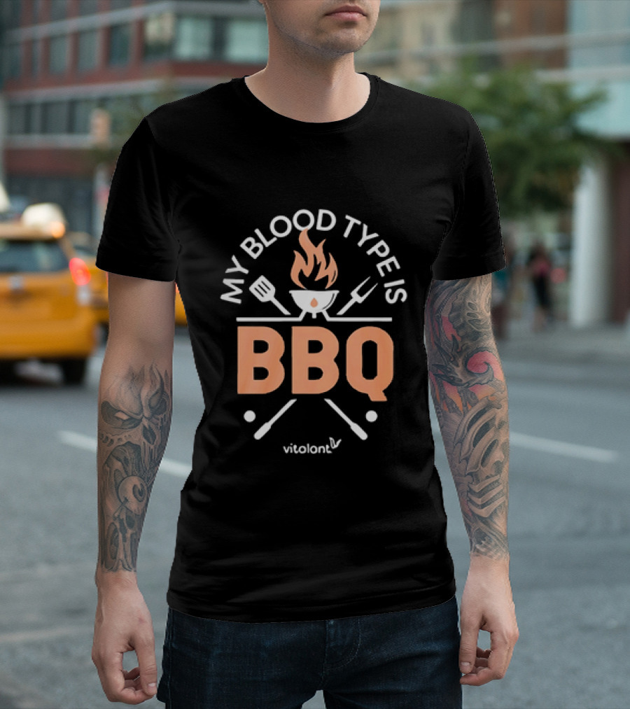 Vitalant Humor My Blood Type Is BBQ Grilling T-Shirt
