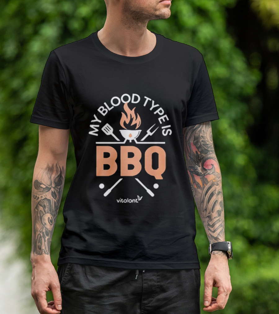 Vitalant Humor My Blood Type Is BBQ Grilling T-Shirt