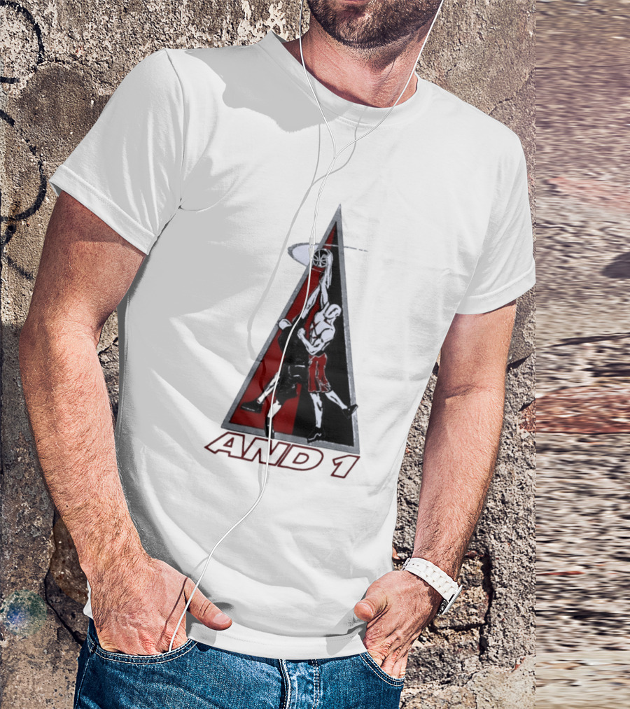 AND 1 Basketball Players Dunking Triangle T-Shirt