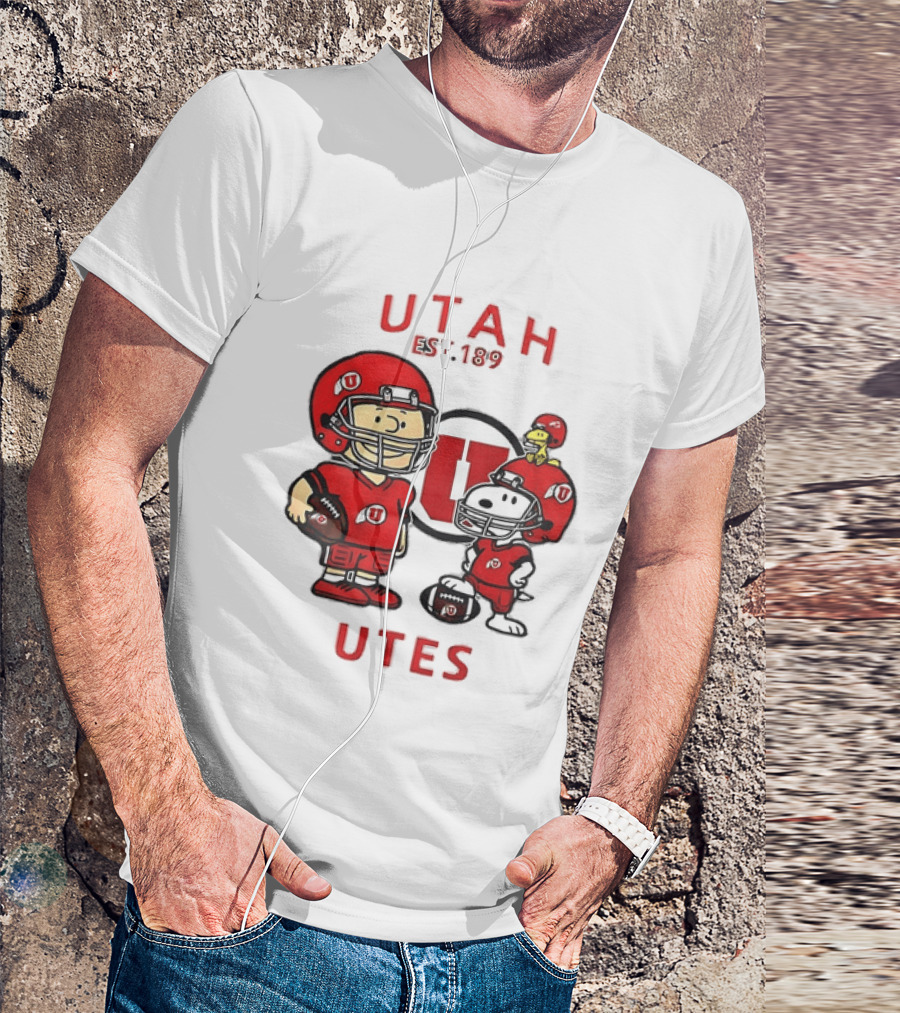 Charlie Brown Snoopy Woodstock Utah Utes EST 1892 Football Team T-Shirt