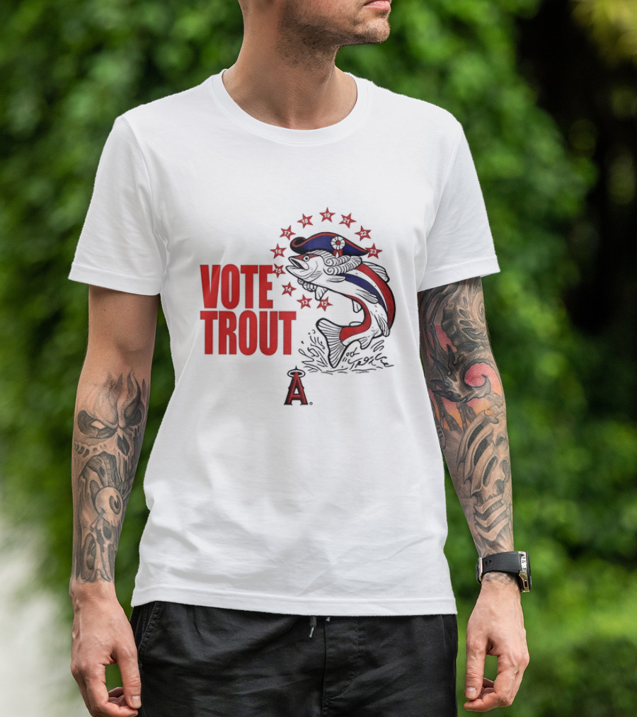 Los Angeles Angels Vote Trout Red Blue Star Fish T-Shirt