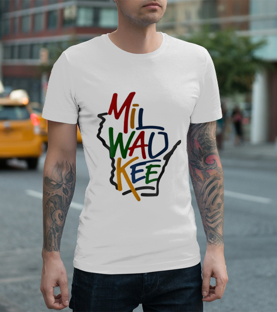 Milwaukee Wisconsin State Colorful T-Shirt