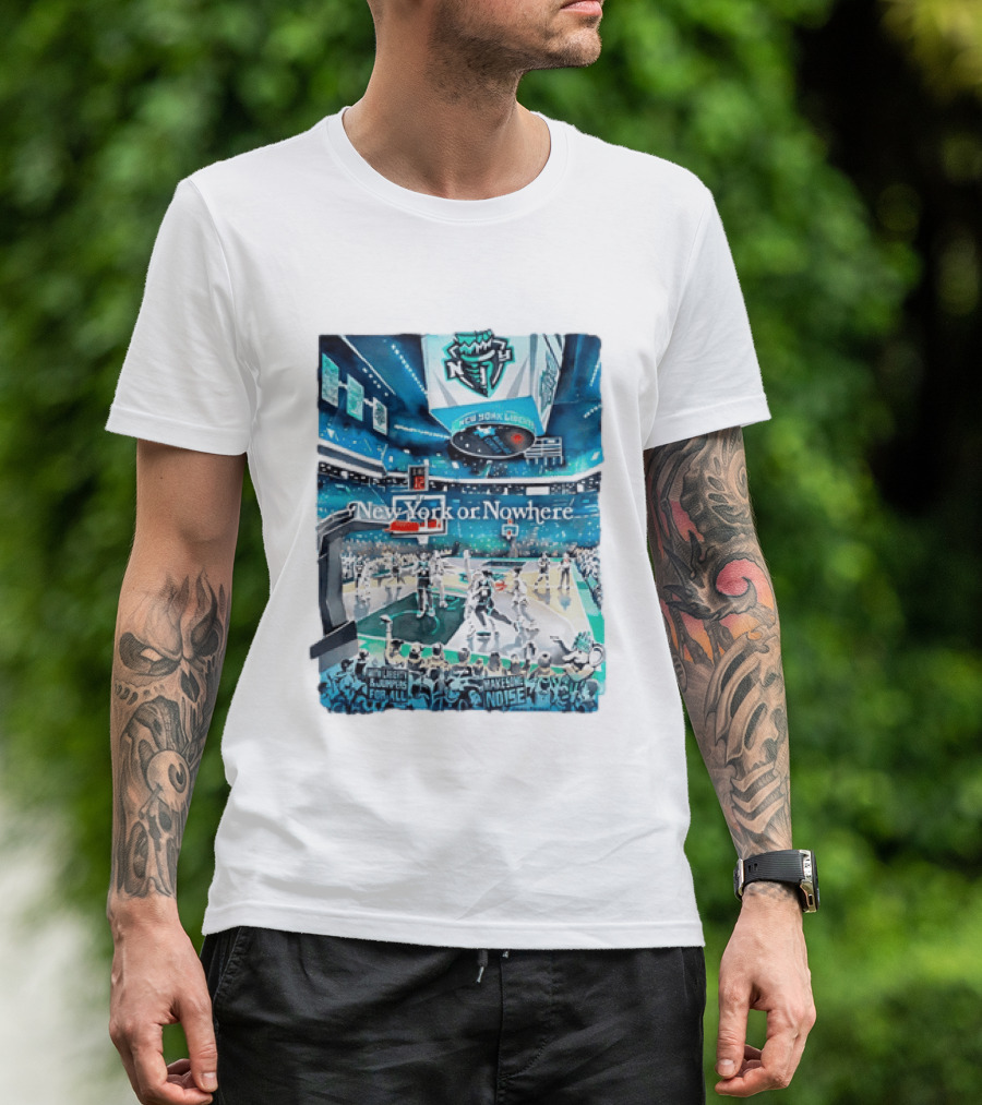 Gavin Snider New York Liberty Basketball New York Or Nowhere Stadium Scene T-Shirt