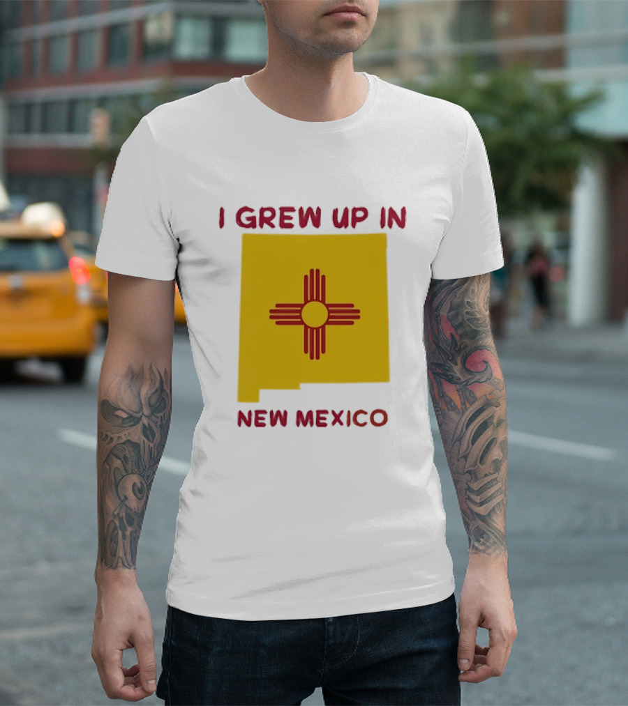 I Grew Up In New Mexico Zia Symbol Home State Pride T-Shirt